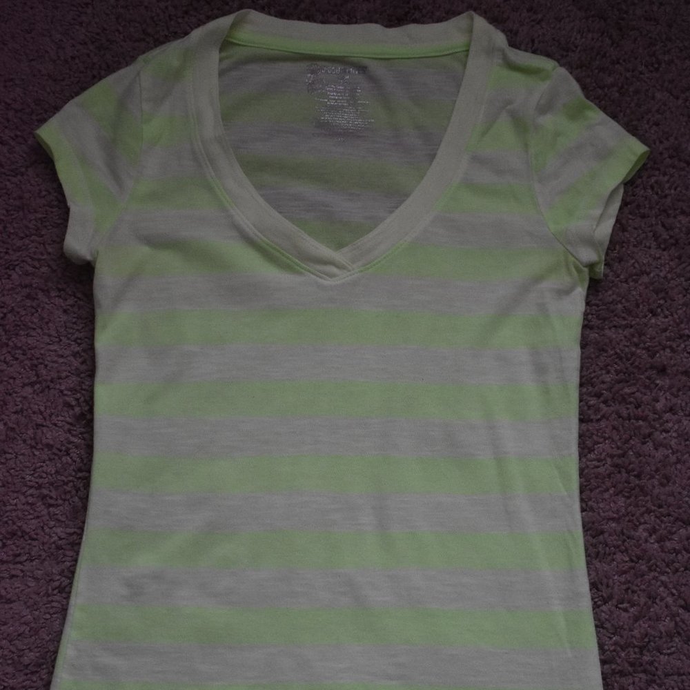 Lime Green Striped Shirt